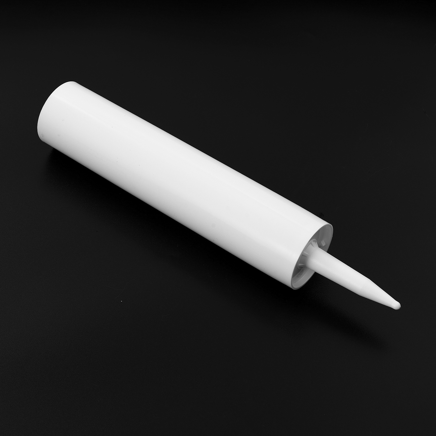 300mlホワイトHDPE工業用ガラス接着剤パッケージプラスチックカートリッジとビルディング産業用シリコンシーラント用のノズル付きプラスチックカートリッジ