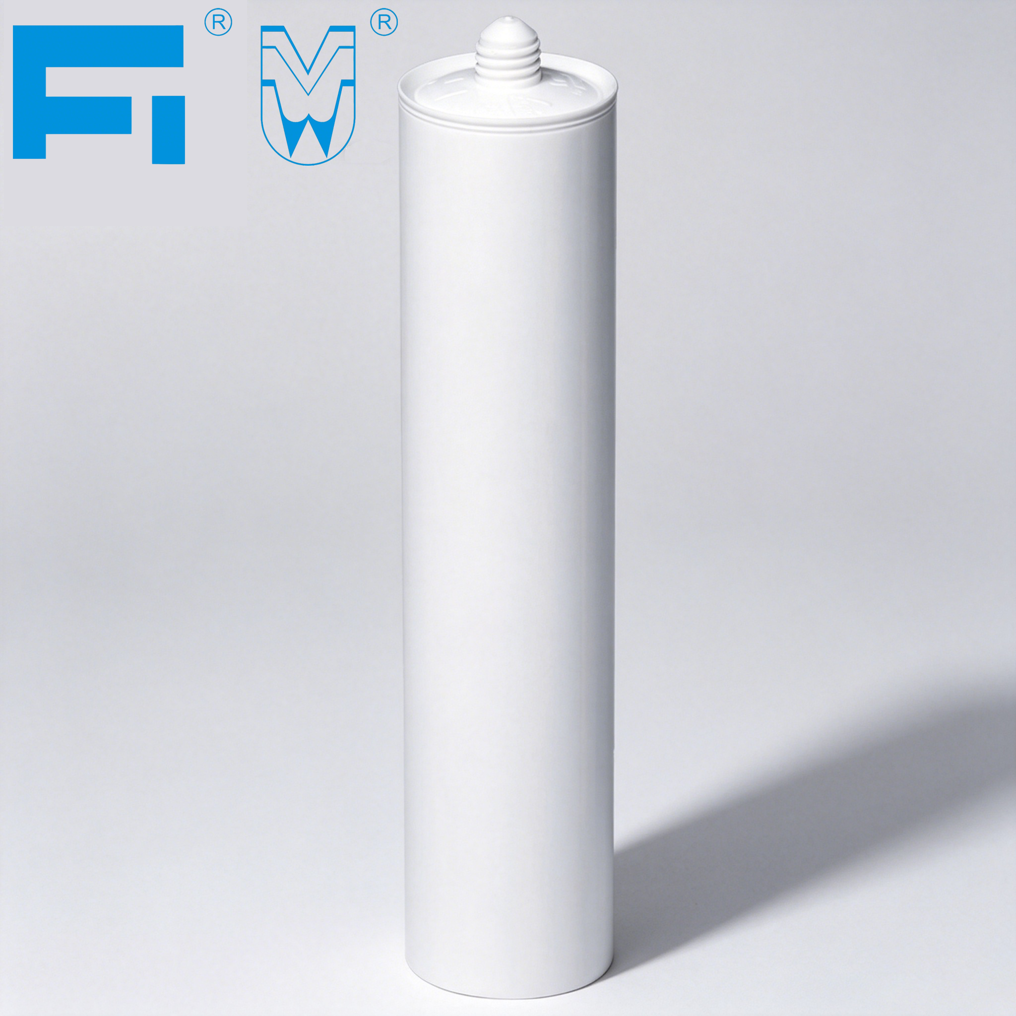 300 ミリリットルカスタマイズ可能な空の工業用ガラス接着剤包装プラスチックカートリッジとインモールドラベル装飾シーラントコーキング用
